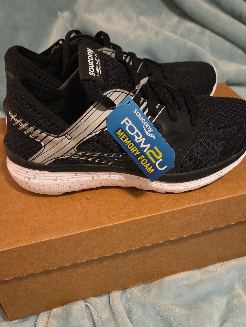 Saucony Women’s Black and White Form2U Memory Foam Athletic Sneakers
